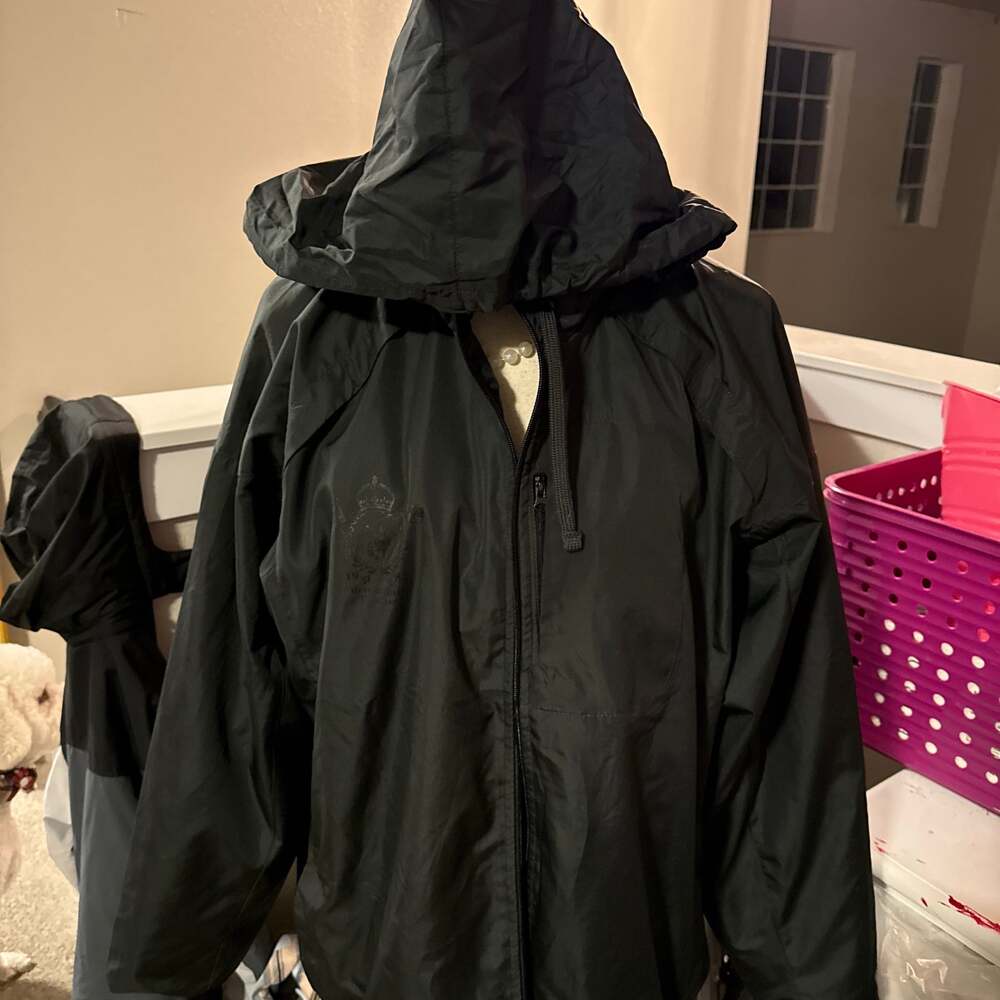 Beverly Hills Polo Club NEW Vtg Men's Black Jacket Windbreaker Coat Sz Large